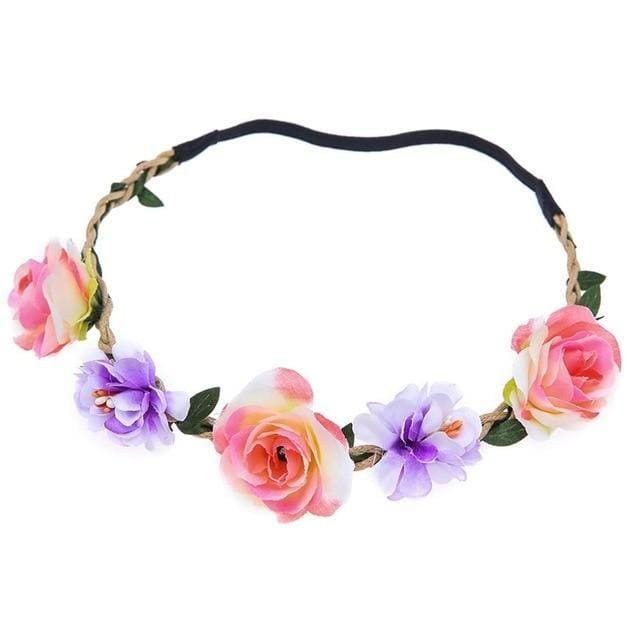 Couronne D'anniversaire Fille 2 Ans - Fleurs Roses, Paillettes, Réglable, Pour Fête Princesse, Bébé
